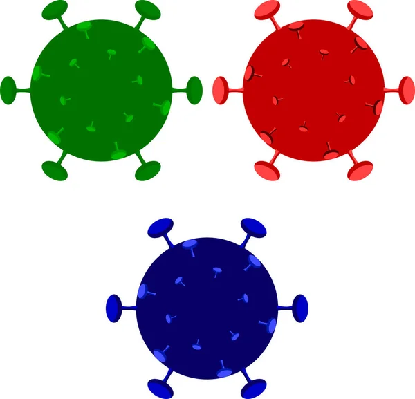 Dreifarbiges Corona Virus Vektordesign — Stockvektor