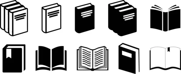 Libro Iconos Set Vectores — Vector de stock