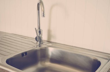 Musluk mutfak, closeup görüntü vintage tarzı