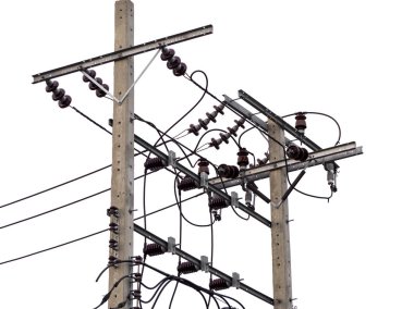 beyaz zemin üzerinde elektrik Kulesi