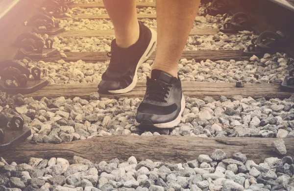 Walking on the railroad track