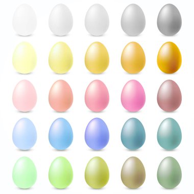 Mutlu Paskalyalar için boyalı yumurtalar. Vektör illüstrasyonu