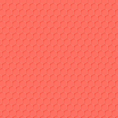 Bal peteği pembe arka plan. Geometrik dokunun vektör çizimi. Ağ, baskı, duvar kağıdı, ambalaj, moda kumaşı, tekstil tasarımı için kusursuz altıgen deseni