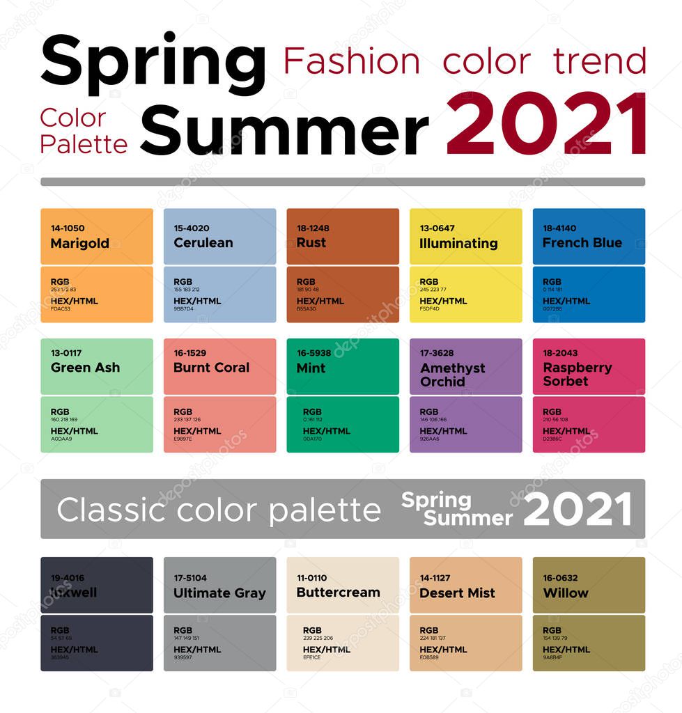 Tendencias Color Moda Primavera Verano 2021 Paleta Colores Moda