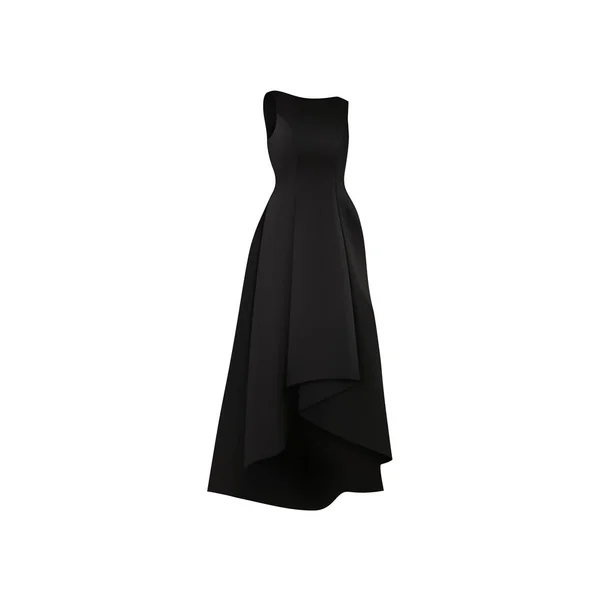 黒のドレスは 白い背景で隔離 ベクトル Illusatrtion — ストックベクタ