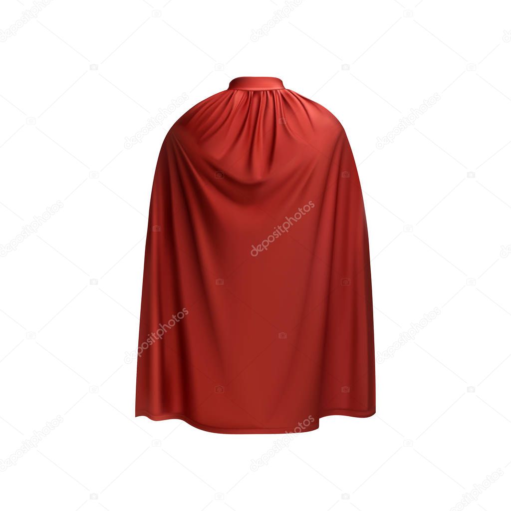 Red mantle, cloak, cape. Vector illustration.