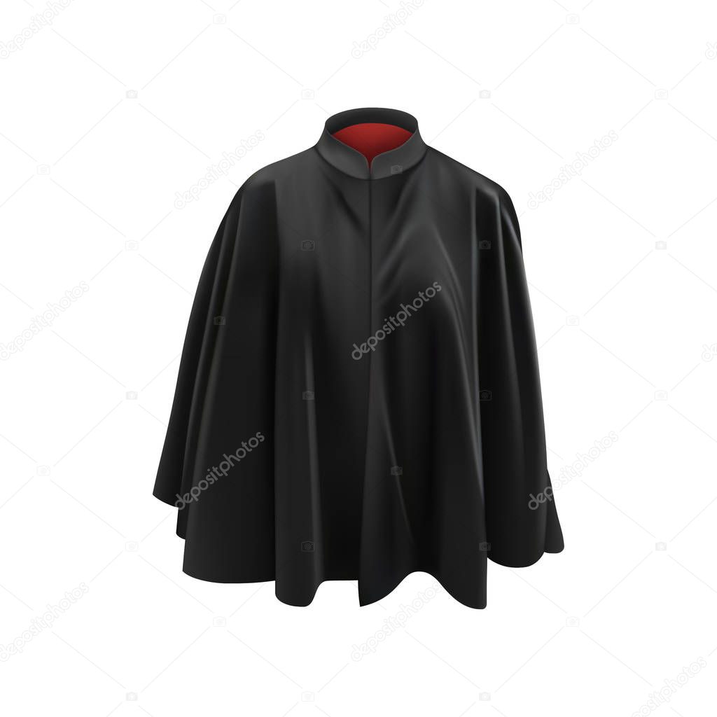 Black mantle, cloak, cape. Vector illustration.