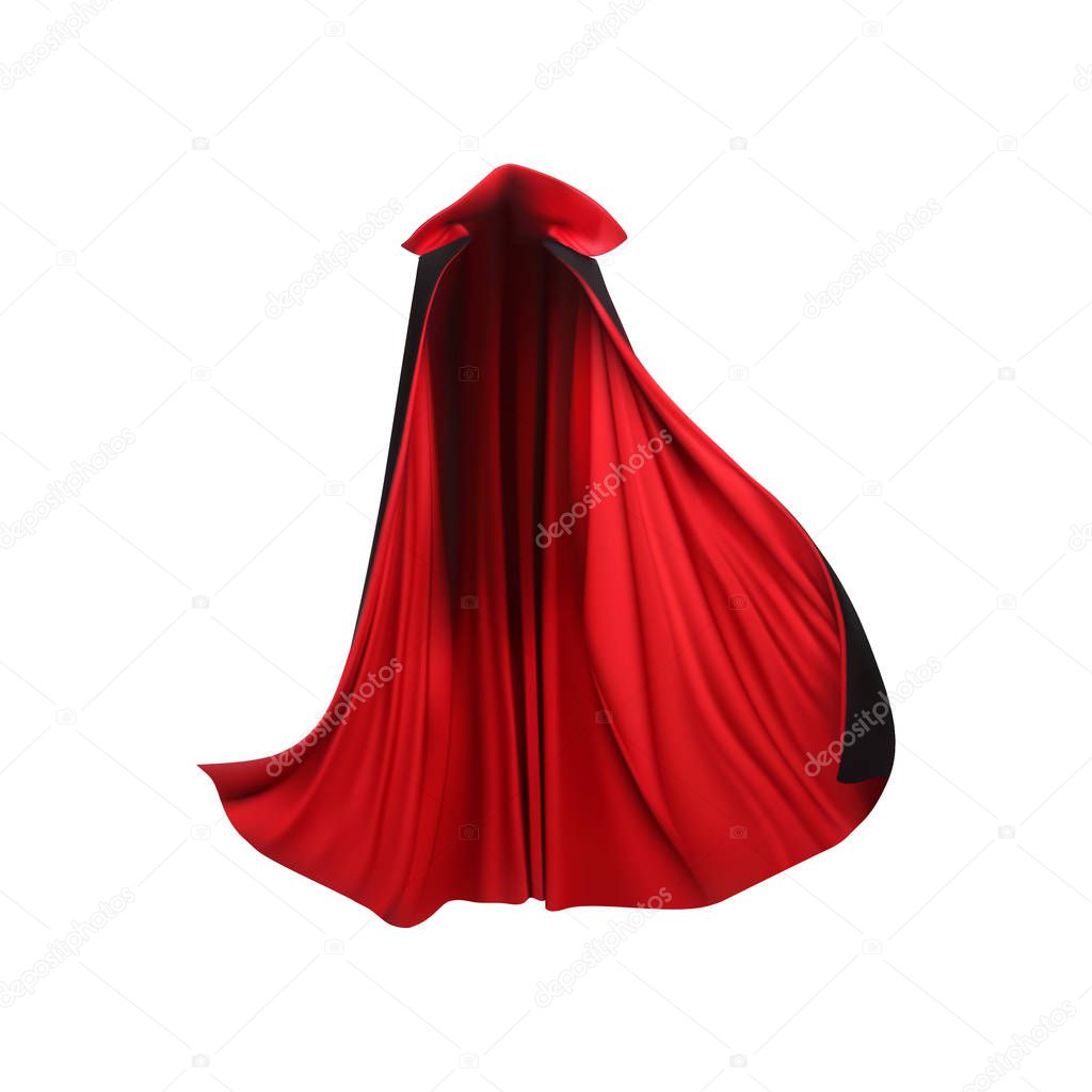 Red mantle, cloak, cape. Vector illustration.