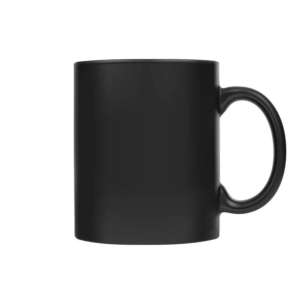 Black Office Coffee Mug Isolated White Vector Illustration — Stock Vector