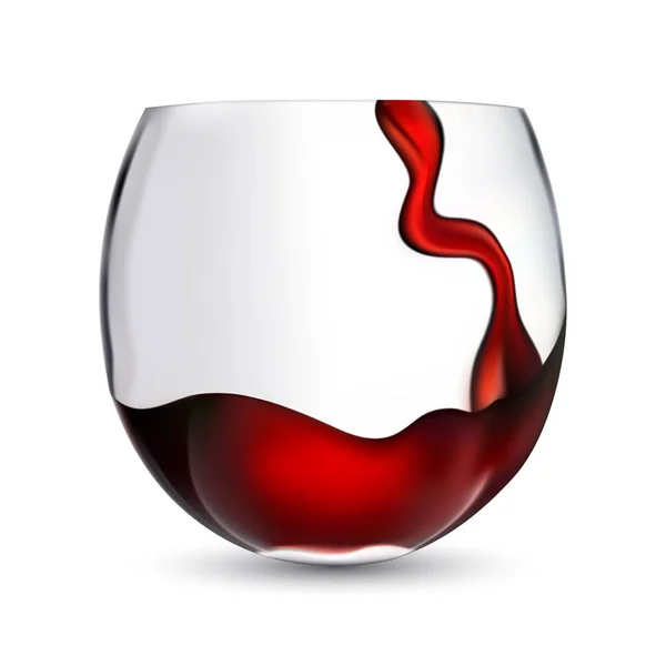 Vino Tinto Vierte Una Copa Vino Ilustración Vectorial — Vector de stock