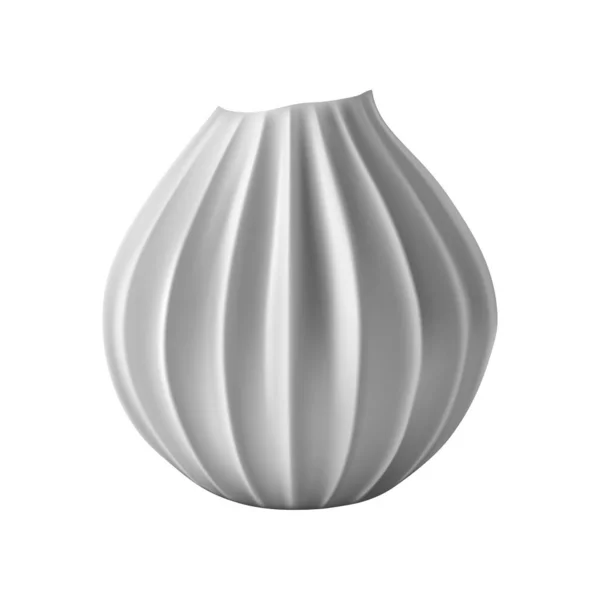 Vase Moderne Céramique Blanche Haute Objet Décoration Isolé Sur Fond — Image vectorielle