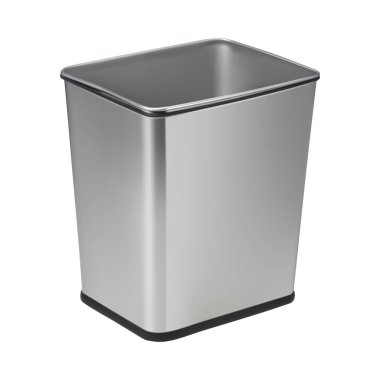 Beyaz arka planda yalıtılmış gri plastik bir kutu. Vektör çizimi.