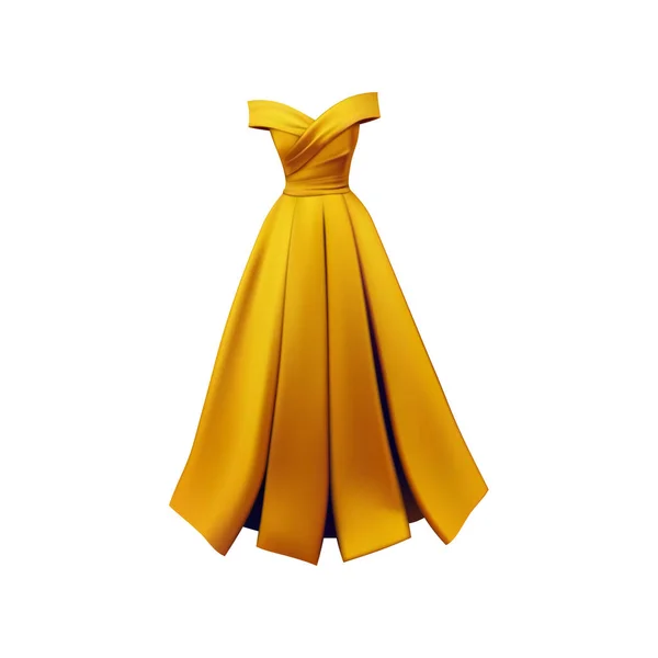 白に隔離された黄色のドレス ベクトルイラスト — ストックベクタ