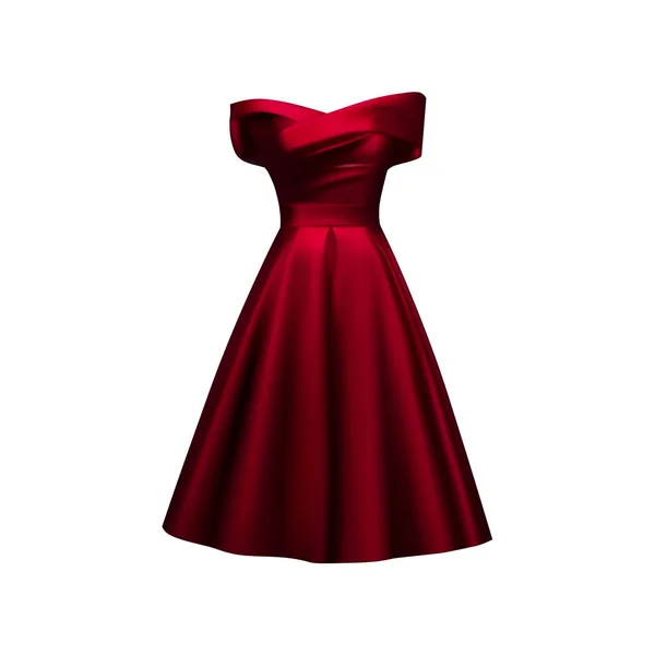 Robe Rouge Isolée Sur Fond Blanc Illustration Vectorielle — Image vectorielle