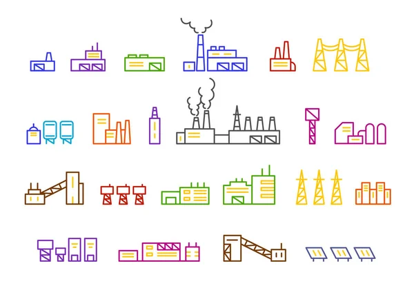 Aantal fabriek illustratie productie — Stockvector