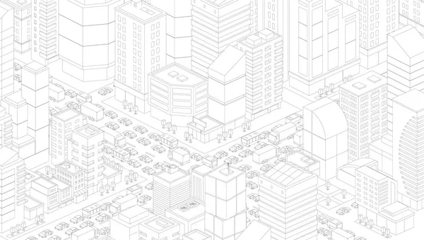 城市街路通拥堵路 3d 号 — 图库矢量图片