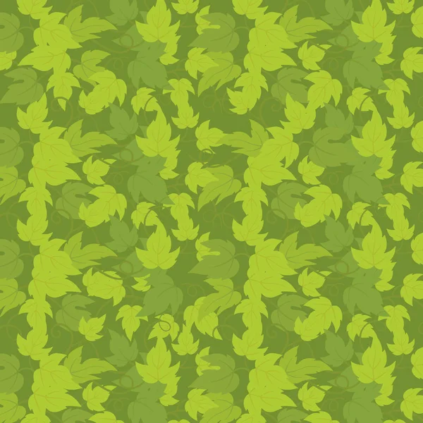 Šablona pro chmelové zelené listy. Plná výplň. Vektorový plochý obrázek Formát čtvercových proužkové skládanky. Tmavě zelená khaki barva. — Stockový vektor