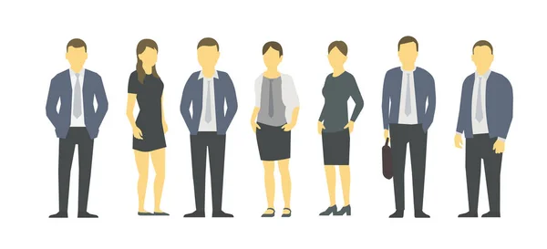 Conjunto de empresarios. Grupo empresarial gente empresa trabajo en equipo. Grupo de trabajadores del equipo. Hombres y mujeres. Colorido vector plano . — Archivo Imágenes Vectoriales