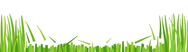 Gräsklippning. Grönt gräs klippt. Horisontell banner bakgrund. Uppfattat utrymme. Vektorillustration. — Stock vektor