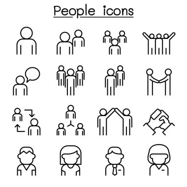 İnce çizgi biçiminde insanlar simgesi