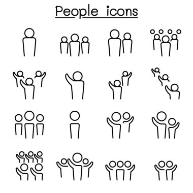 İnce çizgi biçiminde insanlar simgesi