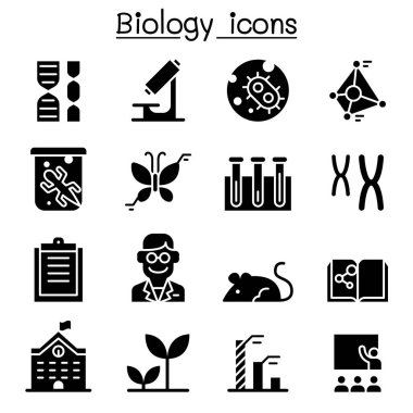 Biyoloji Icon set vektör çizim grafik tasarım