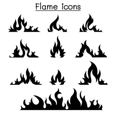 Yangın ve alevler Icon set 