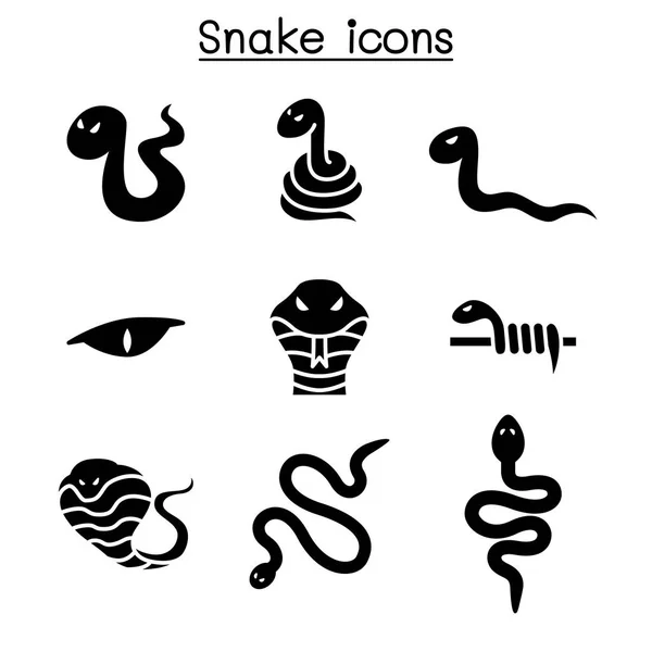 Icono Serpiente Conjunto Vector Ilustración Diseño Gráfico — Vector de stock