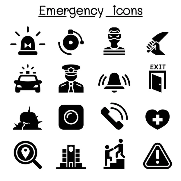 Emergency Icon Set Vector Illustration Graphic Design — Stock Vector