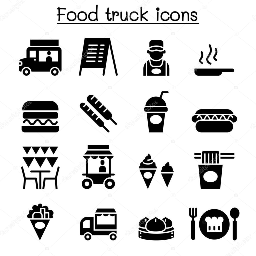 Food truck icon set  illustration graphic design