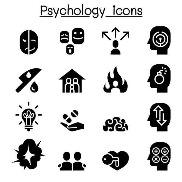 심리학 아이콘 설정된 일러스트 그래픽 디자인 — 스톡 벡터