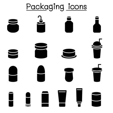 Ambalaj Icon set vektör çizim grafik tasarım
