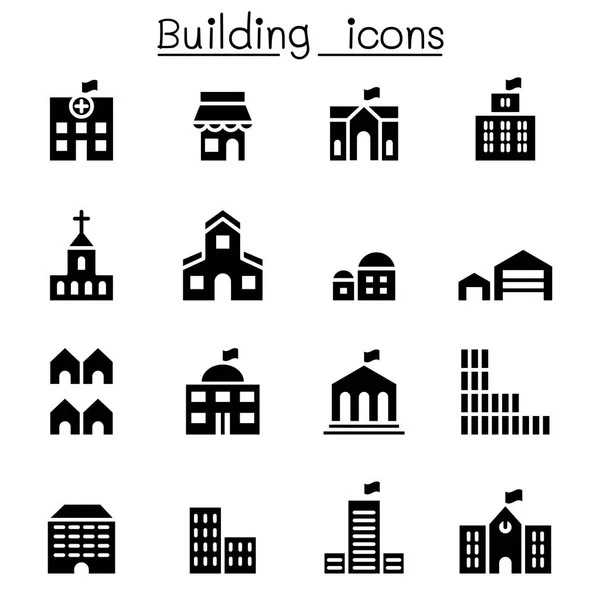 Conjunto Ícones Básicos Edifício —  Vetores de Stock