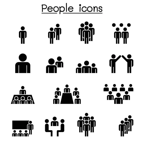 Personnages Icône Set Vectoriel Illustration Graphisme — Image vectorielle