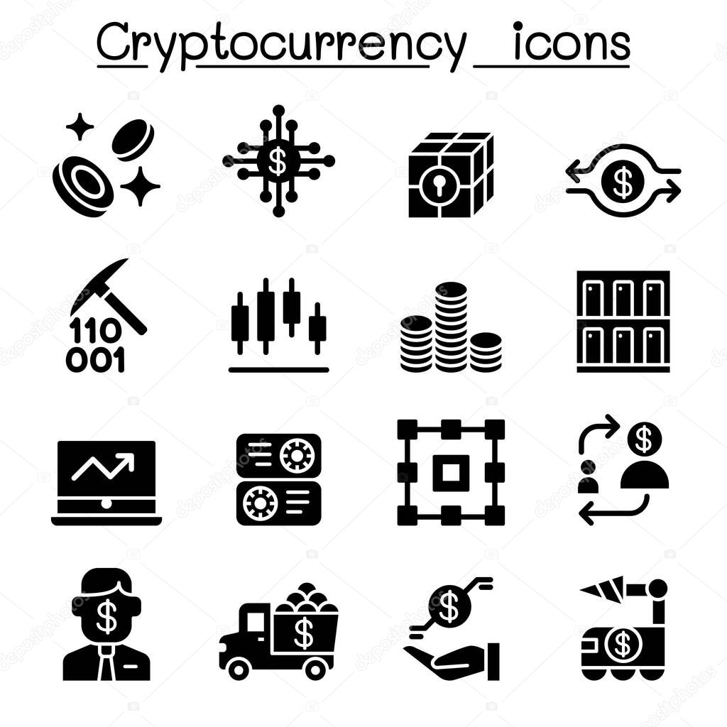 Cryptocurrency icons set  vector illustration graphic design