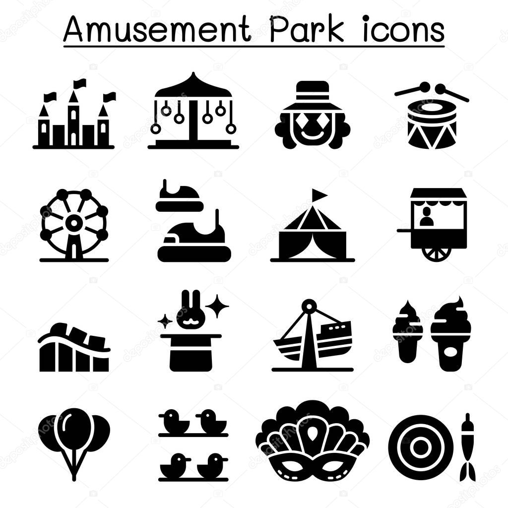 Amusement park & Festival icon set