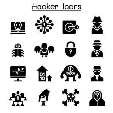 Hacker Icon set vektör çizim grafik tasarım