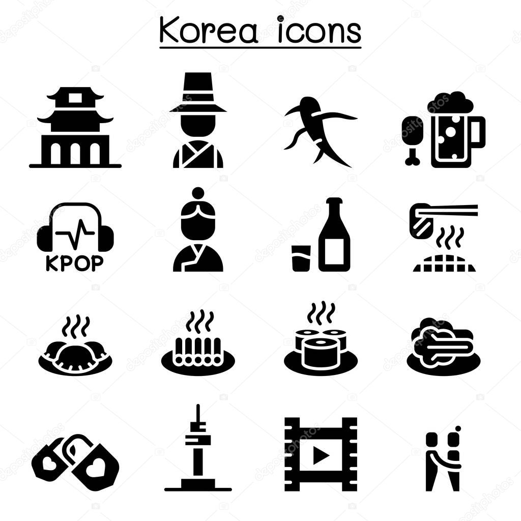 Korea icon set vector illustration graphic design
