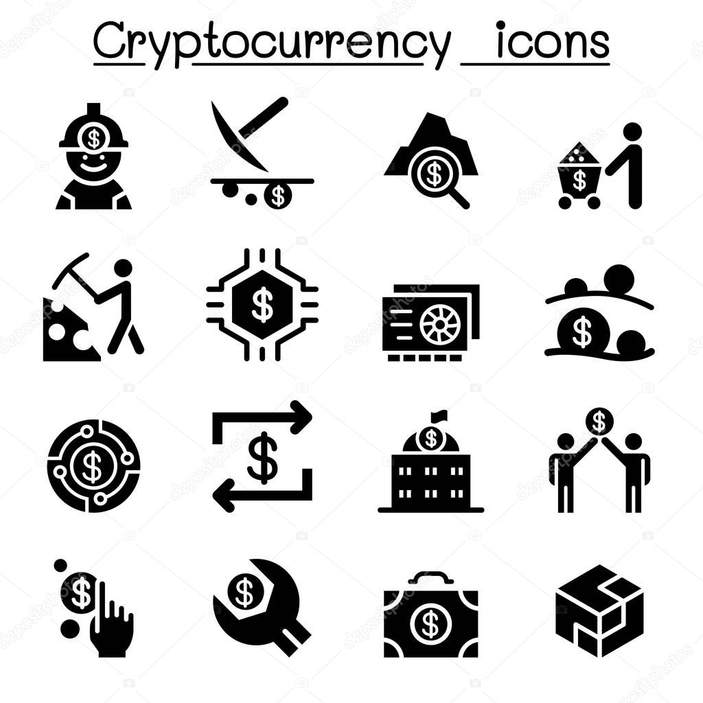 Cryptocurrency icon set  vector illustration graphic design