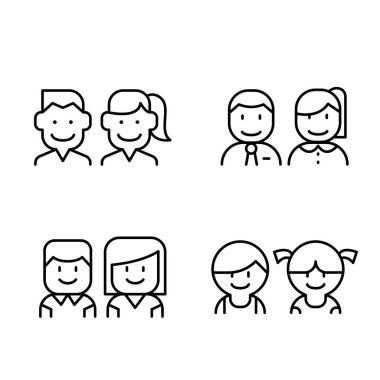 Tuvalet, tuvalet, tuvalet simgesi ince çizgi stili ayarla