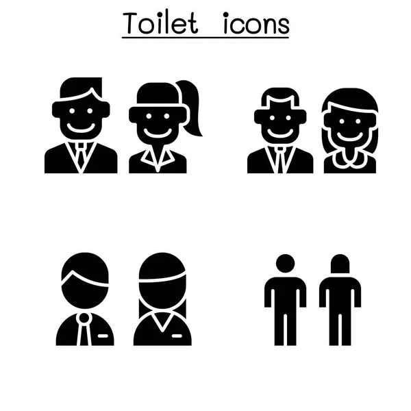 Toalett Toalett Ikonen Uppsättning Vektor Illustration Grafisk Design — Stock vektor
