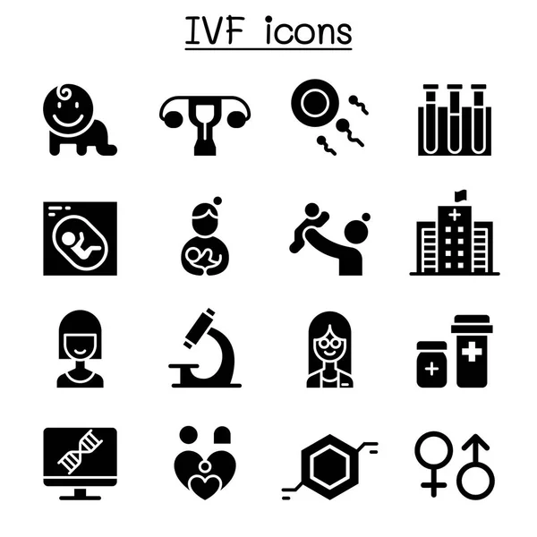 Ivf Conjunto Iconos Fertilización Vitro — Archivo Imágenes Vectoriales