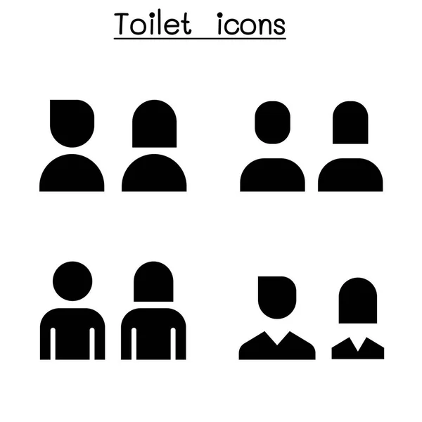 Toalett Toalett Ikonuppsättning — Stock vektor