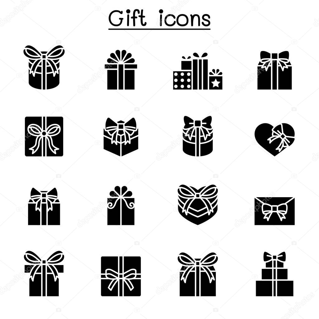 Gift box, Present icon set