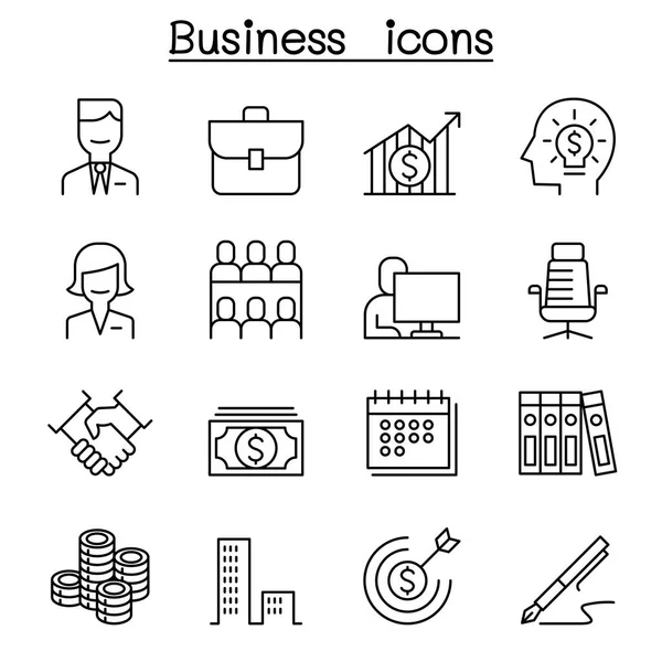 Icono de negocio en estilo de línea delgada — Vector de stock