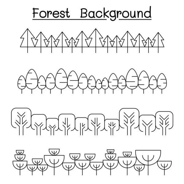 Waldlandschaft Panoramablick Vektor Illustration Grafik Design — Stockvektor