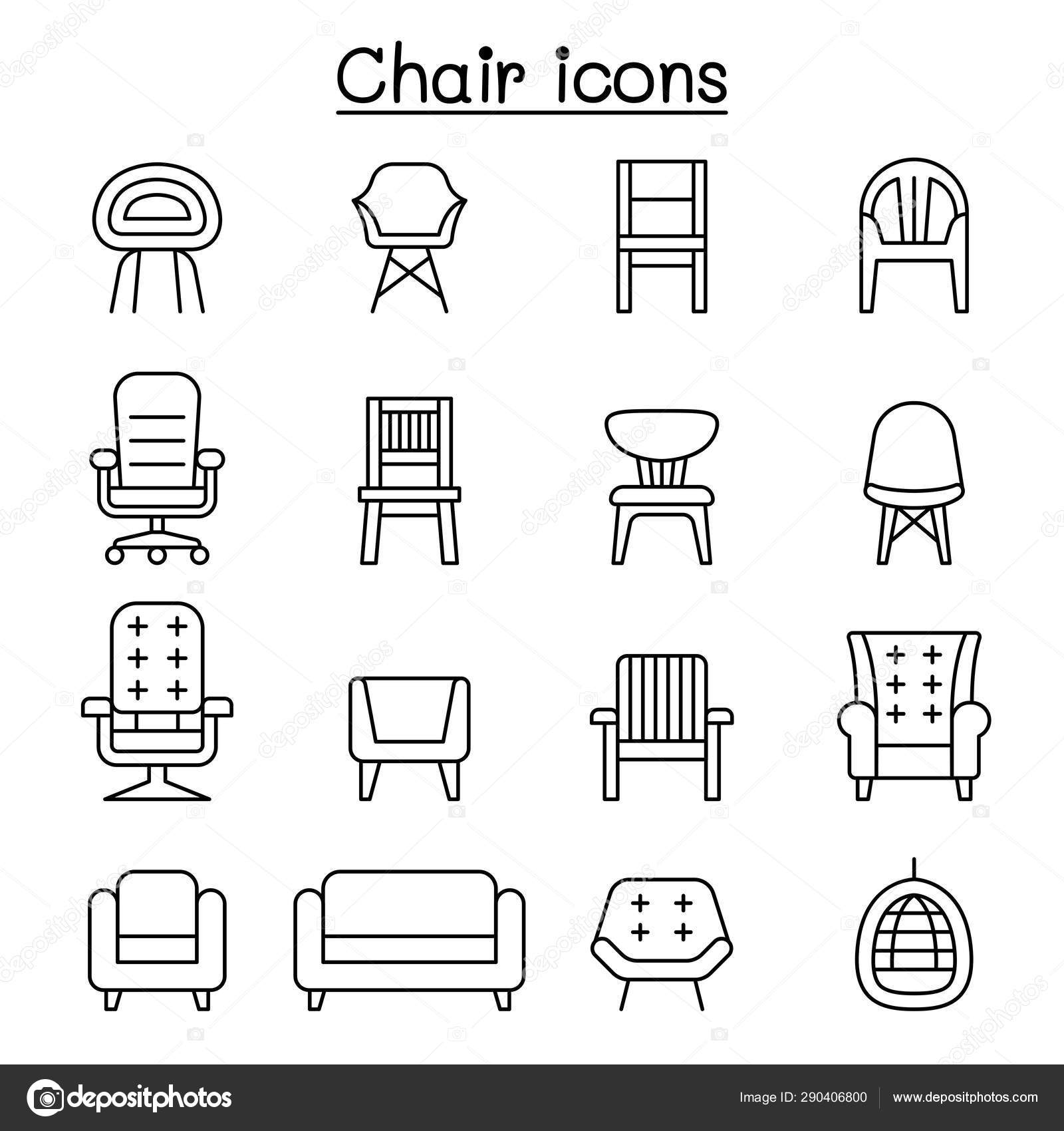 chair and sofa of front view icon set in thin line style stock vector c slalomop 290406800 chair and sofa of front view icon set in thin line style stock vector c slalomop 290406800