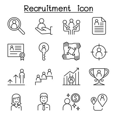 Recruitment & Job simgesi ince çizgi stilinde ayarlandı