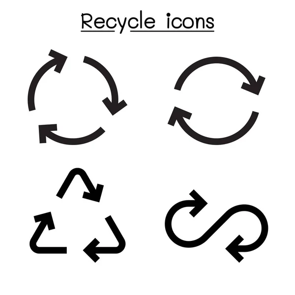 Icono de reciclaje establecido en estilo plano — Archivo Imágenes Vectoriales