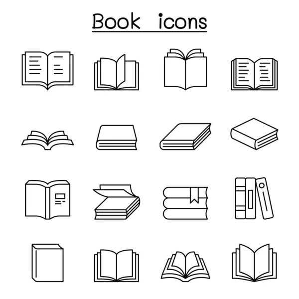 Icono de libro en estilo de línea delgada — Vector de stock